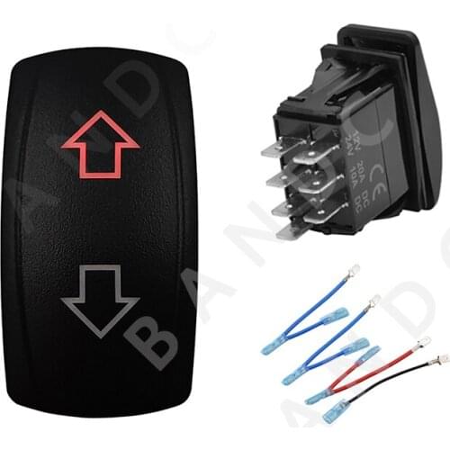 Jumper Wire，ARROWS Car Boat RV Rocker Switch 7P (ON)-OFF-(ON) DPDT Waterproof Car Button Dual Blue LED Light Camper Accessory