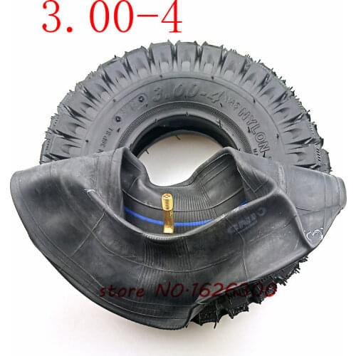 Size 3.00-4 Inner Tube and out tire and Tube Set for Knobby Scooter Go Kart Electric scooter Highway tire ATV