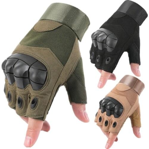 Rubber Protective Gear Tactical Gloves Airsoft Outdoor Sport Half Finger Type Military Men Combat Gloves Shooting Hunting Gloves