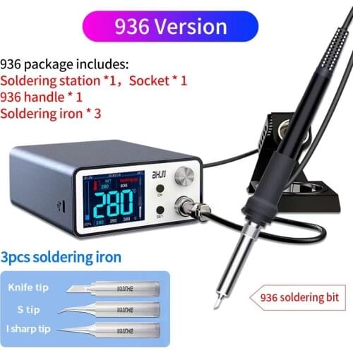 AIXUN Smart Soldering Station T3A-936 T3A-T12 T3A-245 For IC CPU PCB Motherboard Repair With Lead Free Electric Iron Headle
