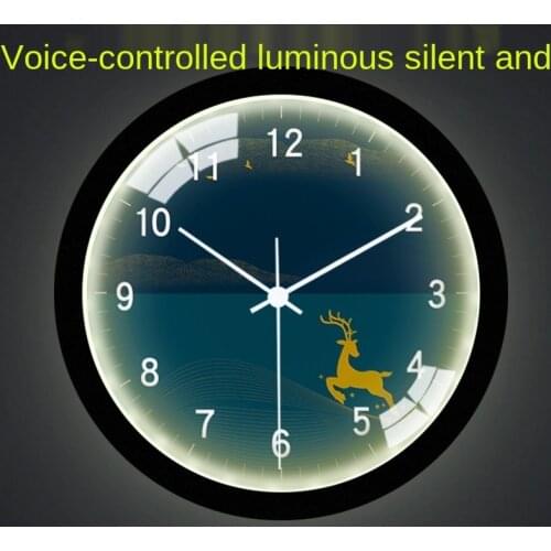 Smart Voice Control Led Light Wall Clock Home Decoration Salon Living Room Dining Room Decor Office Bedroom Modern Wall Watches