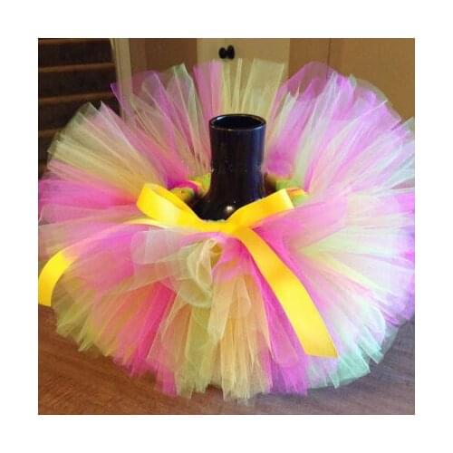 Colorful Baby Layers Tutu Skirts Infant Girls Handmade Fluffy Ballet Dance Pettiskirts with Ribbon Bow Kids Tutus Party Skirts