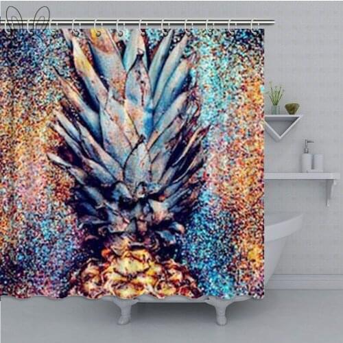 Colorful Pineapple Shine Shower Curtain Fashion Minimalism style Waterproof Bathroom Curtain Polyester Fabric Bath Curtain Sets