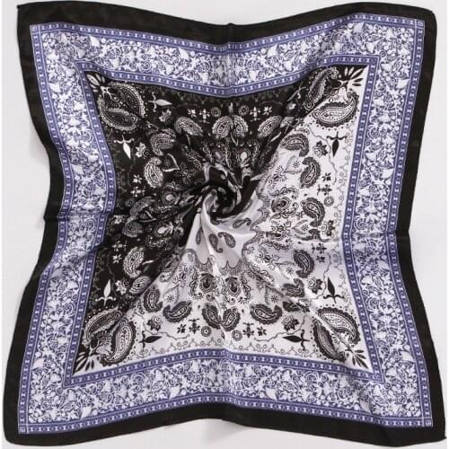 Women printed handle bag hair multifunction ribbon ladies wraps bandana small satin square 60*60cm bandana paisley print
