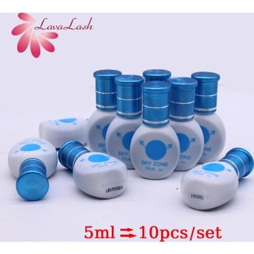 10PC SKY ZONE Glue Eyelash Extension 5ml Fast Drying Eyelash Glue Korea Beauty shop Eyelash tools Wholesale Without sealed bag