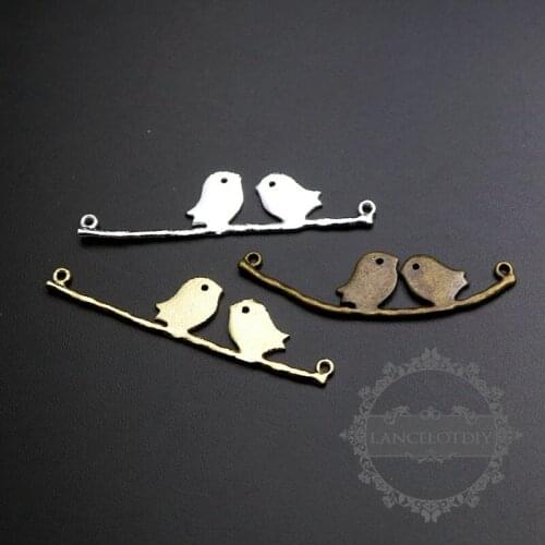 10x30mm gold,silver,bronze brass birds on branch fashion women pendant charm DIY jewelry supplies 1850299