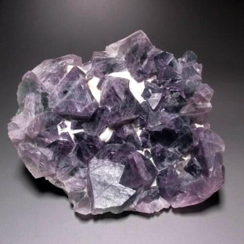 1212g Purple-Green Fluorite Cluster on Quartz Matrix - crystals and stones healing Mineral specimen Home Decor feng shui