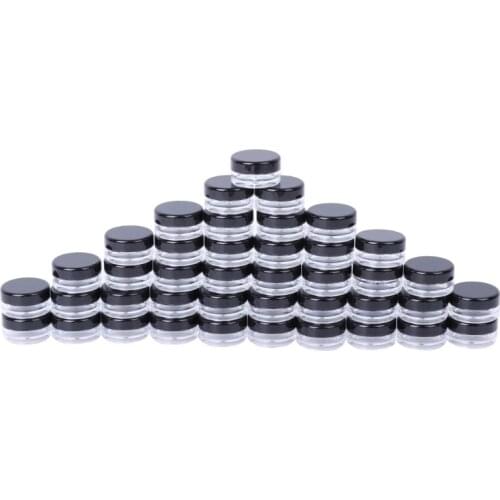 50Pcs Make Up Jar Cosmetic Sample Empty Container Plastic Round Lid Small Bottle