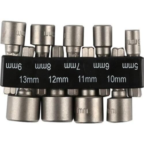 9PCS rubber tape inner hexagon strong socket extension rod 5-13mm screwdriver air driver socket wrench set