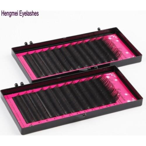 Free shipping eyelash extension different lengths black soft korean silk individual eyelash extension various texture