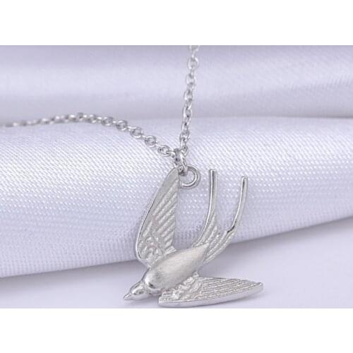 MLKENLY Little Swallow Pendant Necklace 925 Sterling Silver Jewelry Handicraft Design Necklace Cute Silver Accessories Wholesale