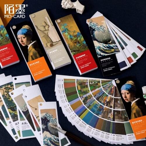 40 pcs Color Aesthetic Series Decorative Stickers Scrapbooking Stick Label Diary Album stationery Morandi Art Painting Stickers