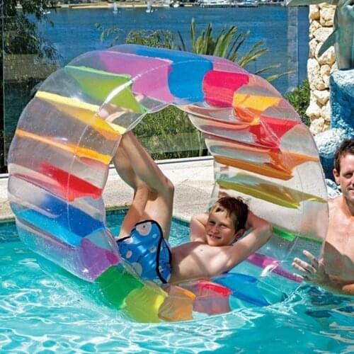 Child Pool Float Toy Inflatable Rainbow Color Water Roller Grass Roller Ball Swimming Pool Fun Toy Beach Toys