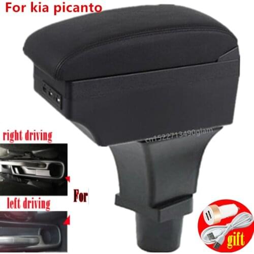 For kia picanto armrest box Center Storage box car accessories Interior with USB LED