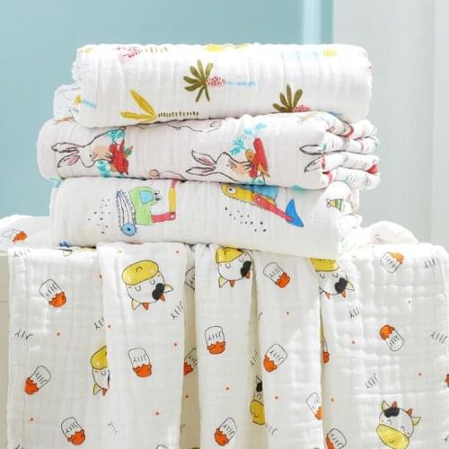 110*110cm Baby cotton gauze bath towel six-layer children blanket Infant Warp Animals Stroller Cover Infant Swaddle Sleepsack