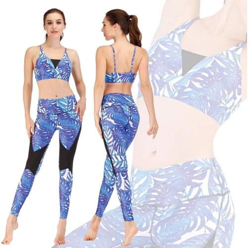 2PCS Snake Printed Yoga Set High Waist Sport Leggings Workout Clothes For Women Running Fitness Gym Suit Tracksuit Activewear