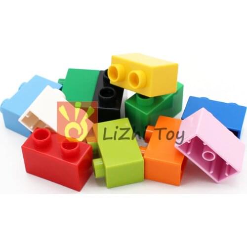 MOC DIY Building Block Duplo Brick 1 X 2 Bricks Assembled Accessories Bulk Part Compatible with Duplo Toys