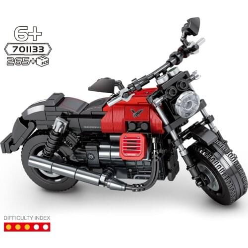 Modern motorcycle Technical building block motor guzzi audace carbon vehicle model steam bricks educational toys collection