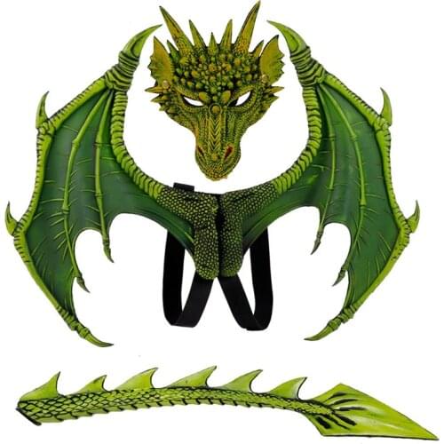 Animal Cospty Dragon Costume Purim Christmas Gift Carnival Party Kids Cosplay Set Wing and Tail Childrens day faucet Costume