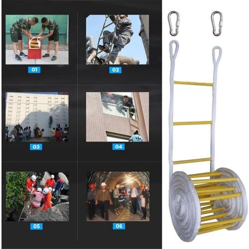 Emergency Safety Ladder with Hook Carabiner for Children and Adults Escape from Window and Balcony