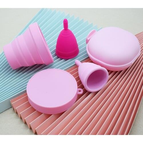 SPEQUIX Copa Menstrual Silicone Cup 2pcs Feminine Period Cup Reusable Menstrual Cup with Travel Box Tampon and Pad Alternative