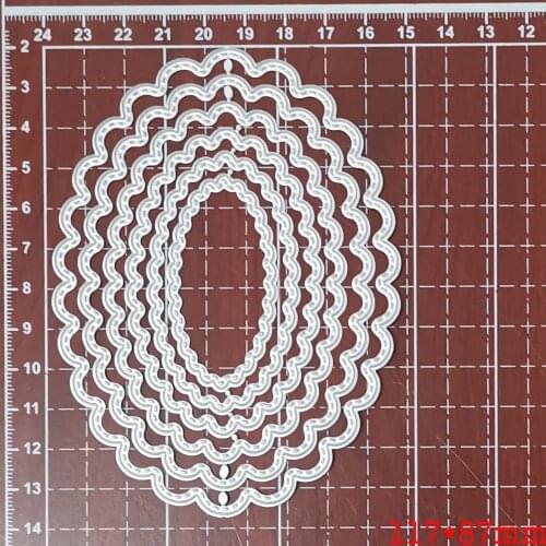 Metal Cutting Dies Layer Oval Border 2021 New Die Mold Stencils for Craft Scrapbook Greeting Card Making Decorative Die Template