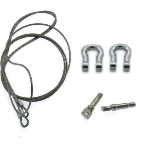 1Set RCAWD Metal U Shape Trailer Hook With Steel Wire Rope For Rc Hobby Car Crawler Scale Parts FZ0018 U Shape Trailer Hook