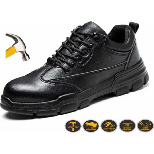 New Safety Shoes Men Steel Toe Shoes Men Boots Puncture-Proof Outdoor Work Sneakers Lightweight Waterproof Non-slip Work Shoes