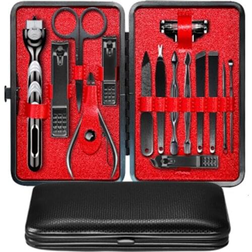 14pcs Man Beard Grooming Kit For Gentleman Beard Shaping Nail File Nail Repair Suitable For Outdoor And Travel Sexy And Fashion