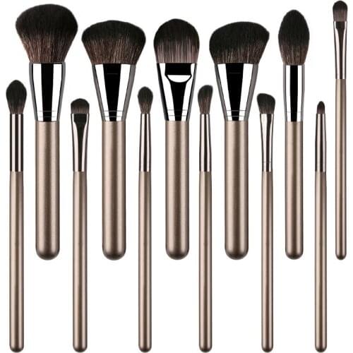12Pcs Professional Cosmetic Makeup Brushes Set Powder Eye Foundation Blush Blending Brush Beauty Makeup Tool Soft Natural Hair