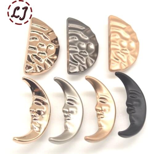 New 10pcs/lot high quality moon style metal sewing button used for overcoat windcoat garment accessories decorative button DIY