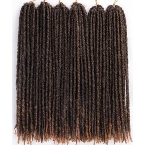 ONYX Straight Goddess Faux Locs Crochet Braids 18"Natural Synthetic Hair Extension 18 stands/Pack Heat Resistant Hair for Women