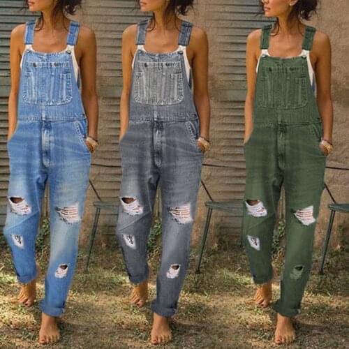 Suspenders Womens Jeans 2021 Jeans Jumpsuit Retro Simple Fragments Pants Womens Suspenders Womens Fashion Work Wear