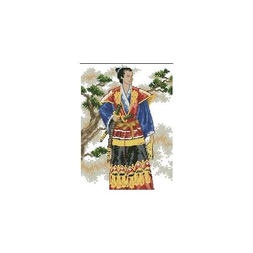 Samurai Warrior Hero Man With Sword Top Quality Embroidery Needlework 14CT Unprinted Cross Stitch Kits DIY Arts Handmade Decor