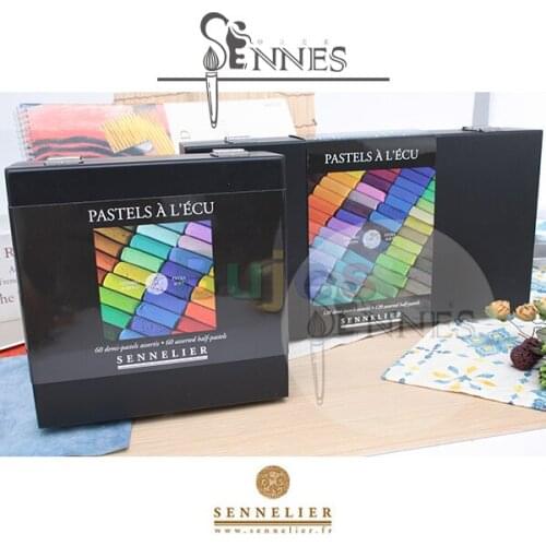 Sennelier Black Box Half Soft Pastel Box 60/120 Colors,Professional Pastel Pen Set, Rare Edition Color Chalk, Brithday Gift