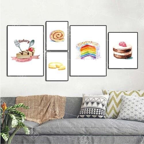 Modern Wall Art Poster Hd Print Drawings Dessert Cake Muffin Cup Canvas Painting Home Decoration Picture For Kitchen No Frame