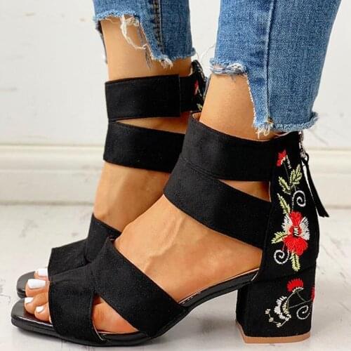 Woman Pumps High Heels Elastic Band Zipper Rubber Open Toe Embroider Dancing Party Wedding Ladies Shoes Zapatos Mujer
