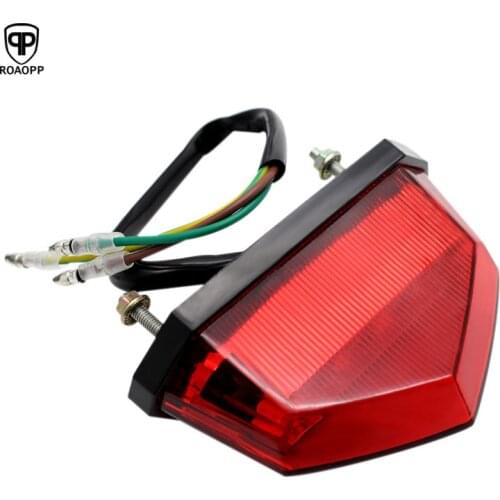 ROAOPP 3 Color Motorcycle Tail Rear Light LED Rear Lamp Taillight Motorbike Brake Stop Lights Moto Turn Signals for Honda Yamaha