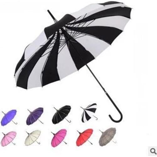 10 pcs/lot) Creative Design Black And White Striped Golf Umbrella Long-handled Straight Pagoda Umbrella