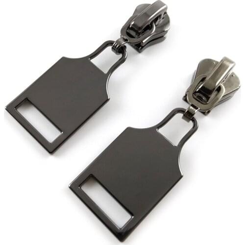 20pcs/lot, Quality Black 8# Resin Zipper Slider 8# Metal Zipper Sliders with Hollowed-out Rectangel Shape Pulls