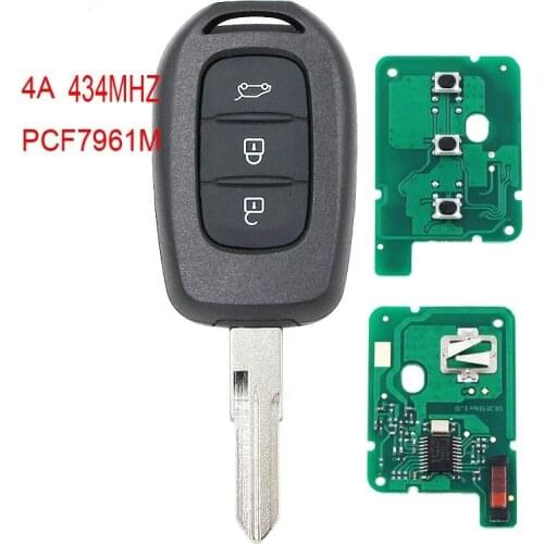 HKCYSEA 3 button New Remote key 434MHZ with 4A PCF7961M Chip for Renault Sandero Dacia Logan