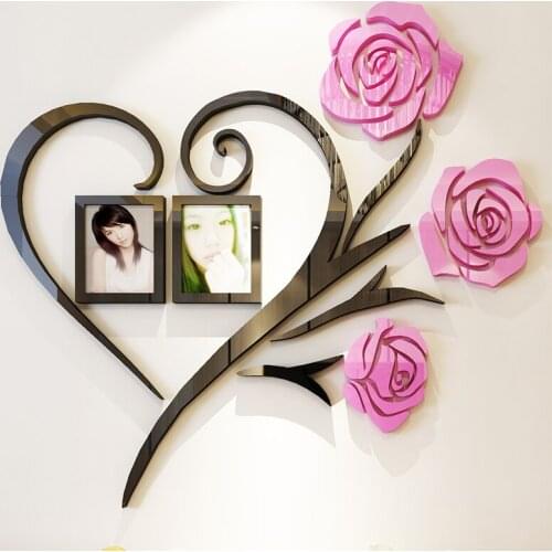 3d Acrylic Sofa Background Wall Stickers Home Decoration Rose Wall Sticker Living Room Bedroom Diy Art Decals Household Stickers