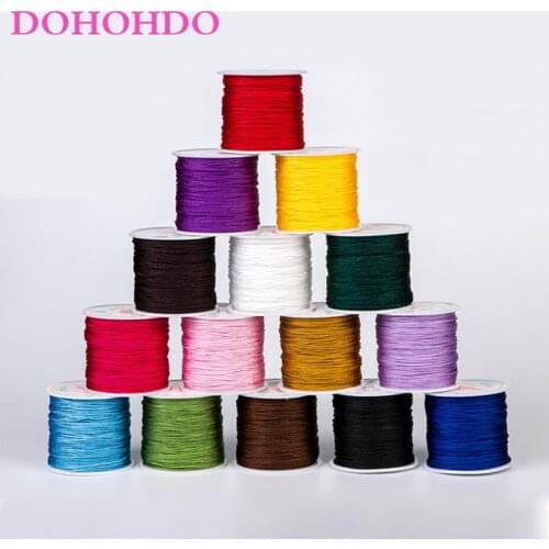Wholesale 0.8mm Nylon Cord Cotton Cord Chinese Knot Tassels Thread String Beading For DIY Girl Men Braid Bracelet Jewelry Making