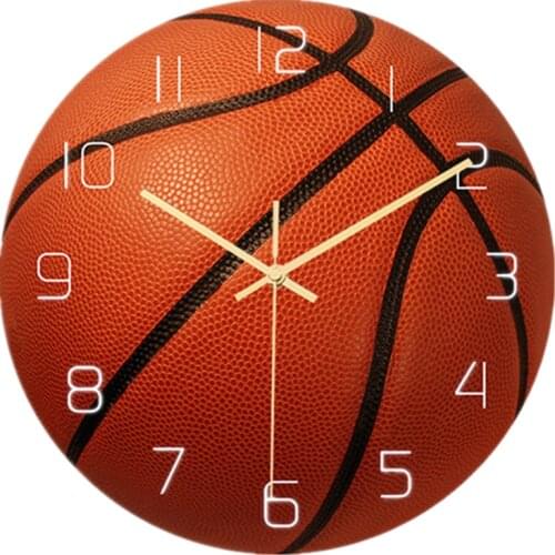Basketball Clock Wall Home Decor Modern Design Mute Sports Decorative Art Wall Decor for Living Room Cool Boy Bedroom 30cm Watch