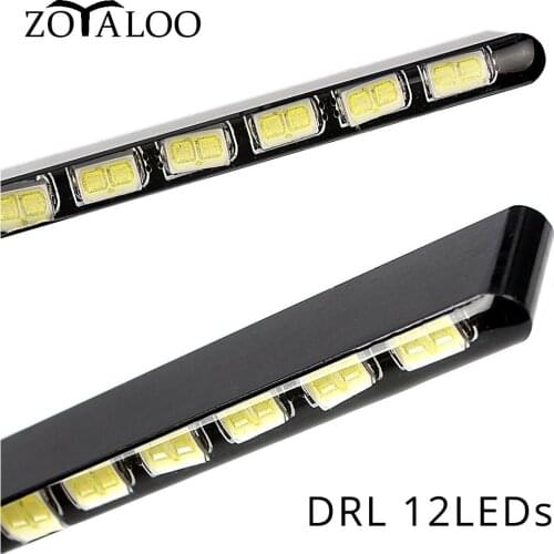 2pcs DRL 7030 Daytime Running Lights Light Source 7030 SMD Car Daylight Led Strip 12 LEDs Car Styling
