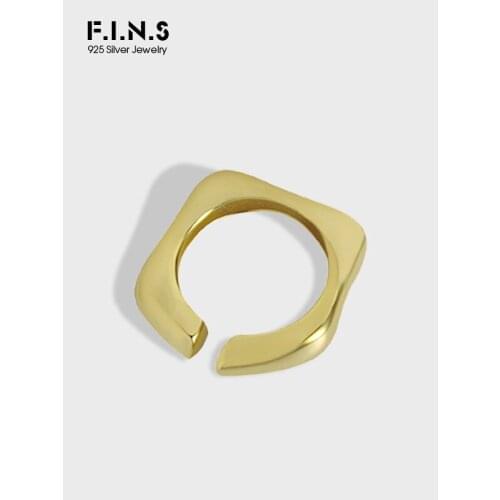 F.I.N.S Fashion 2021 INS Sterling Silver 925 Ring Minimalist Geometric Glossy Finger Ring Original Fine Jewelry Accessories