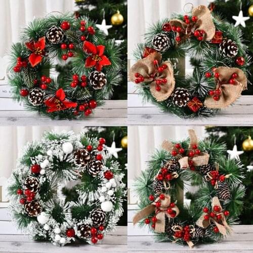 Artificial Christmas Wreath Colorful Beautiful Wall Window Door Wreath for Front Door Party Décor xqmg Christmas Pendant Drop
