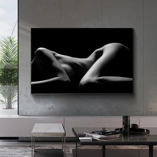 Sleep Sexy Black Nude Women Body Art Canvas Painting Wall Posters Prints Wall Pictures for Living Room Home Wall Cuadros Decor