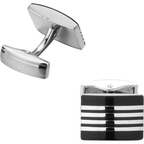 KC High quality Star Black Striped Cufflinks copper men wedding Cufflinks wholesale manufacturers