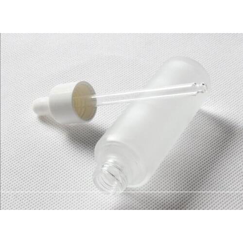 Classic 15ml 30ml frosted clear glass dropper bottle eye essential oil serum glass bottle with white dropper
